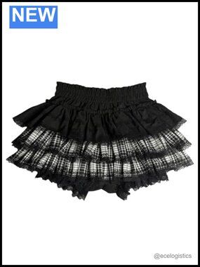 Layered Plaid Gothic Lolita Skirt with Built-in Shorts